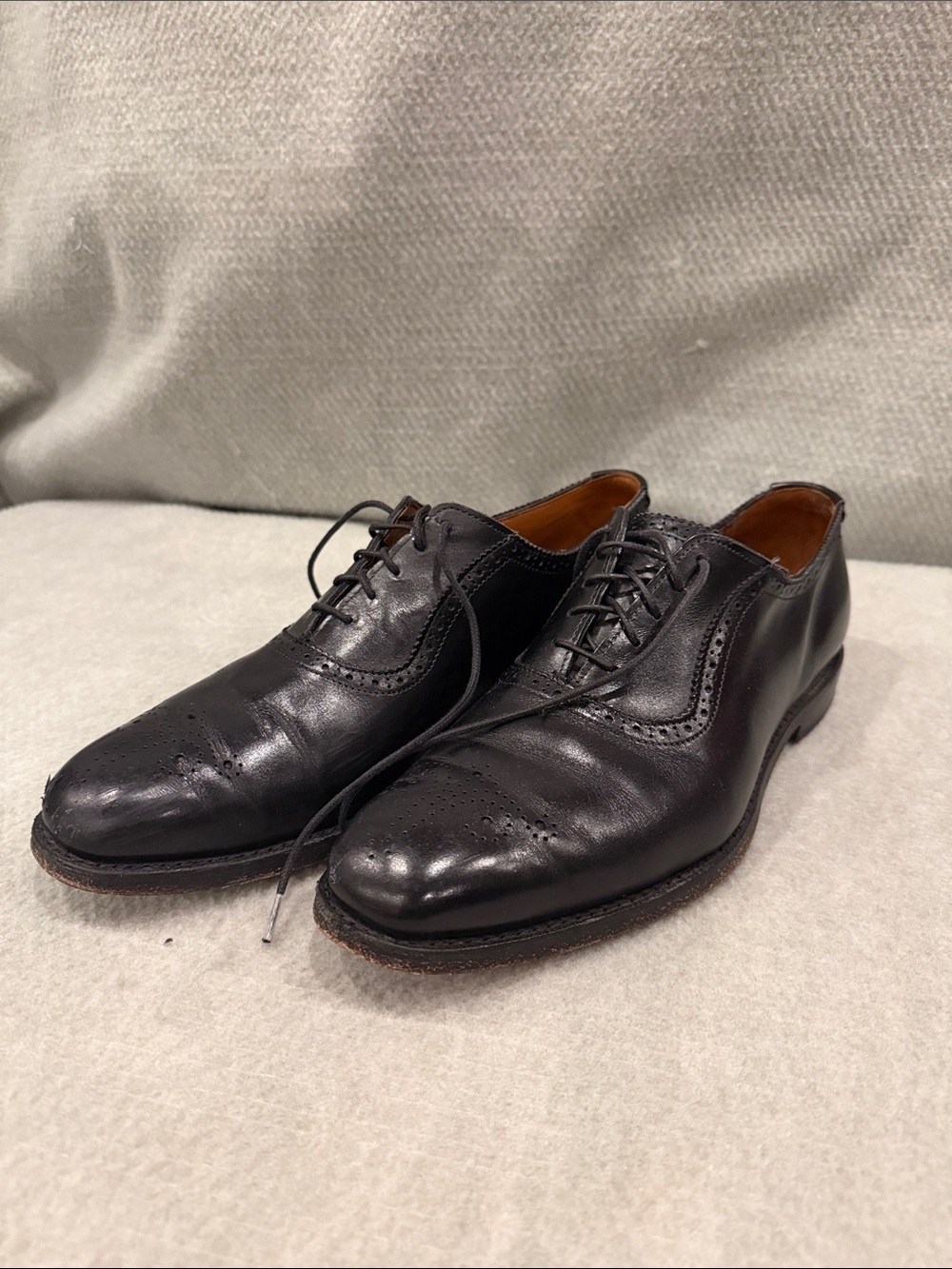 Allen Edmonds Cornwallis Black Leather Wingtip Derby Shoes 9.5